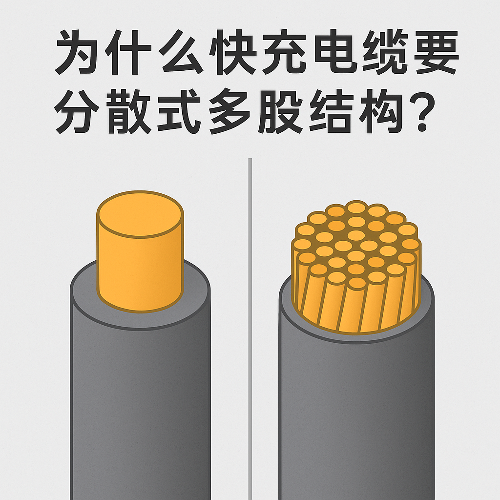 为什么快充电缆要采用分散式多股结构？核心原因其实有 5 个